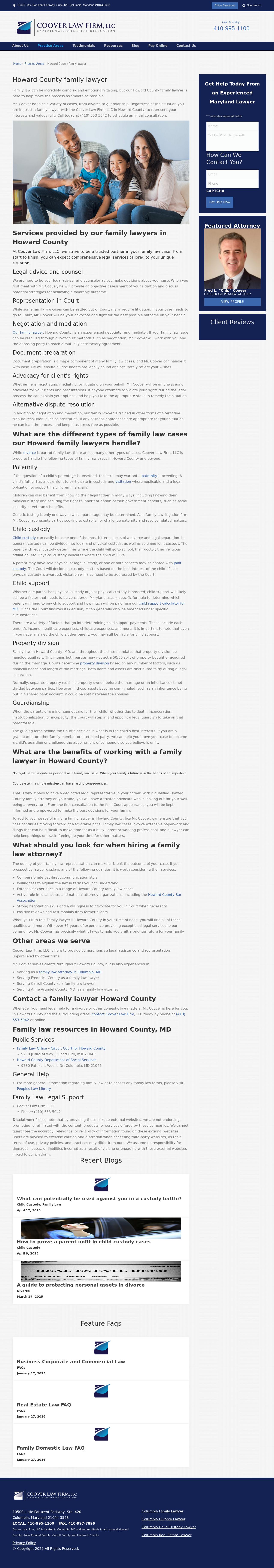 Howard County Family Lawyer - Columbia MD Lawyers