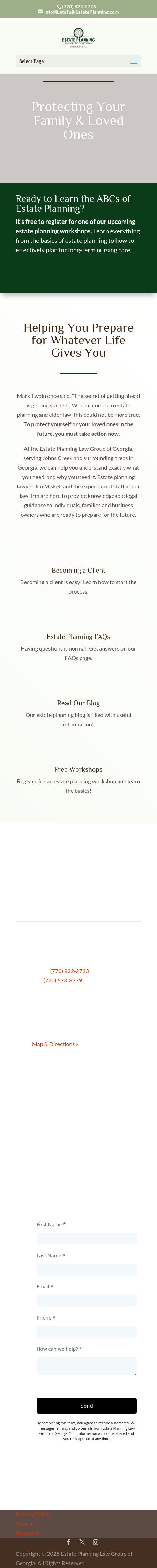 ESTATE PLANNING LAW GROUP OF GEORGIA, James M. Miskell P.C. - Johns Creek GA Lawyers