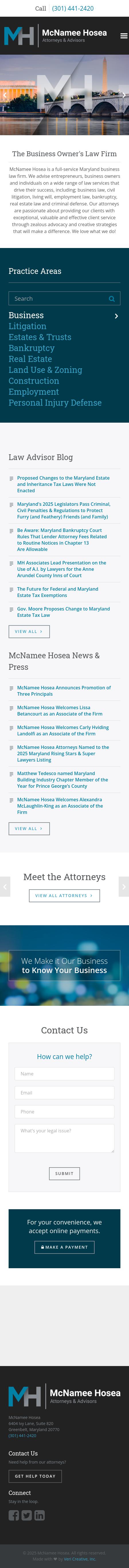 McNamee, Hosea, Jernigan, Kim, Greenan & Lynch, P.A. - Annapolis MD Lawyers