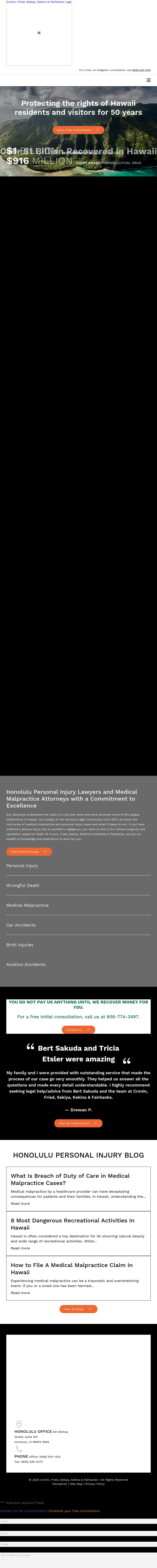 Cronin Fried Sekiya Kekina & Fairbanks - Honolulu HI Lawyers