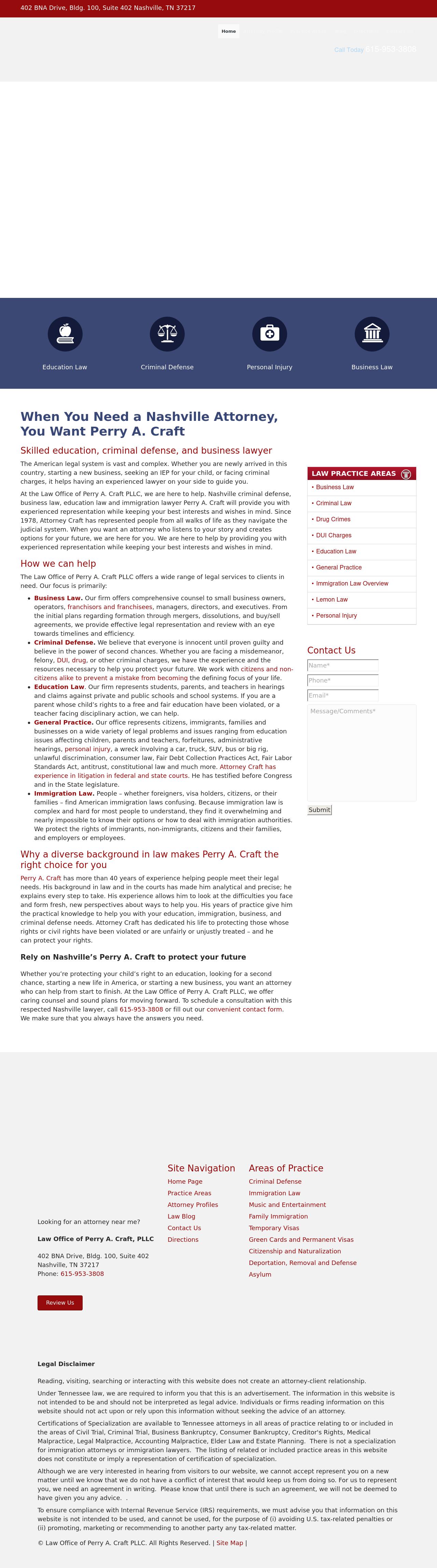 The Law Office of Perry A. Craft, PLLC - Nashville TN Lawyers